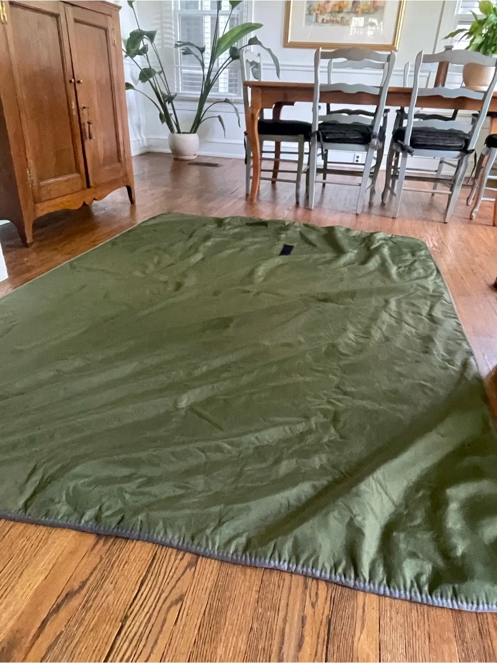 Olive Green Quilted Picnic Blanket